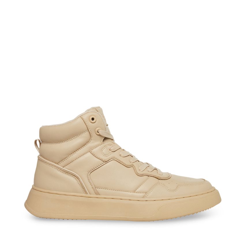 Beige Steve Madden Jordee Leather Men\'s Sneakers | PH 5423TYI